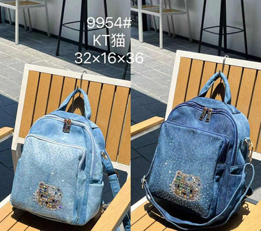 Fermoza Crystal Denim backpack(Pre order)